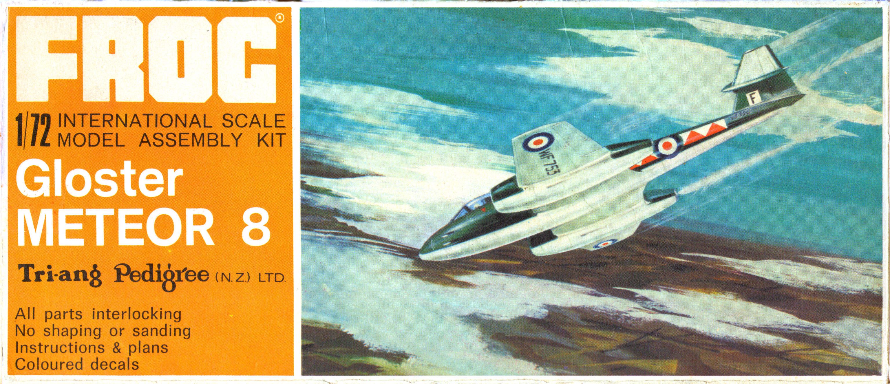 FROG 326P Gloster Meteor F.8, Tri-ang Pedigree (NZ) Ltd, 1969 box